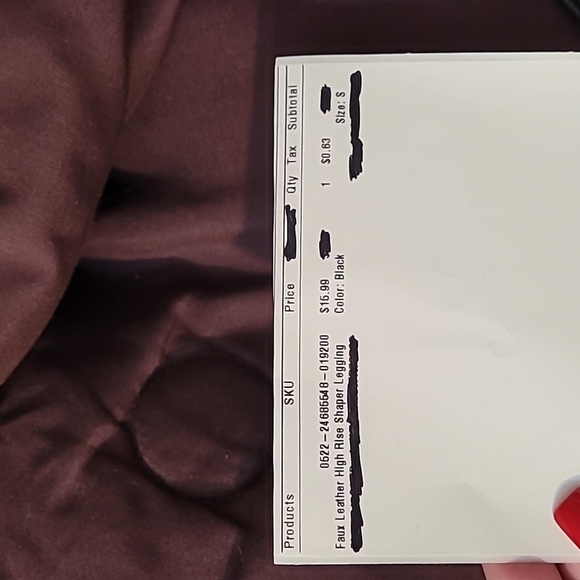 Faux leather high rise shaper leggings black size Small - Picture 6 of 6